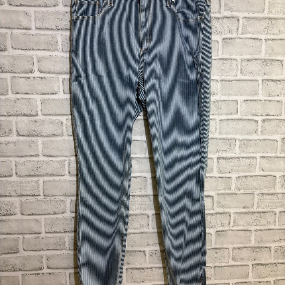 Dyndnm Kate womens Blue Striped Jeans, size 31